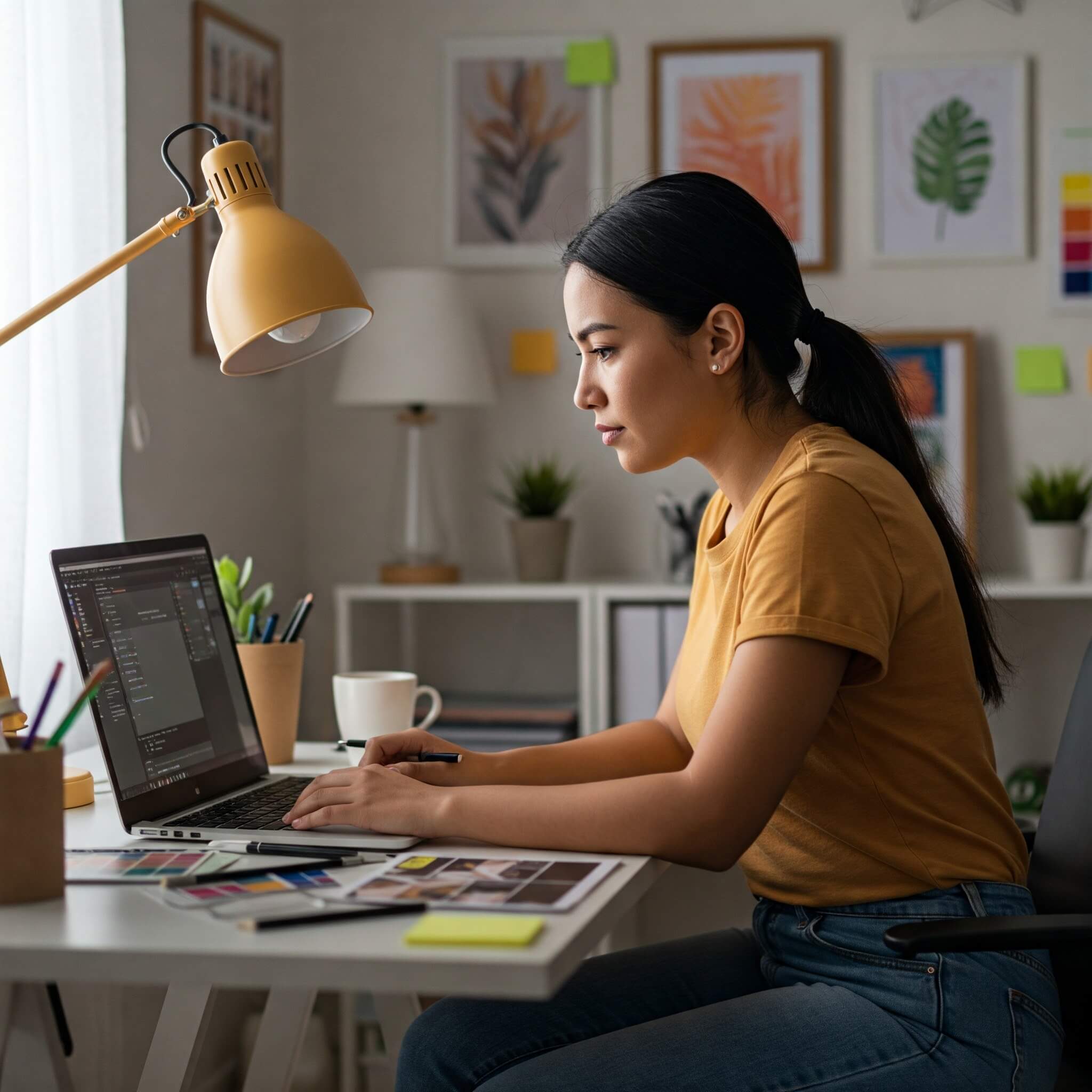 Freelancer working